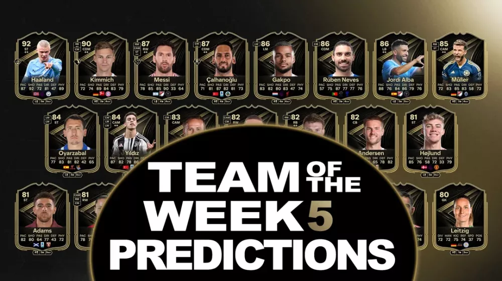 Predicciones de TOTW 5 de EA FC 26: ¿Haaland, Kimmich, Messi en el equipo de la semana?