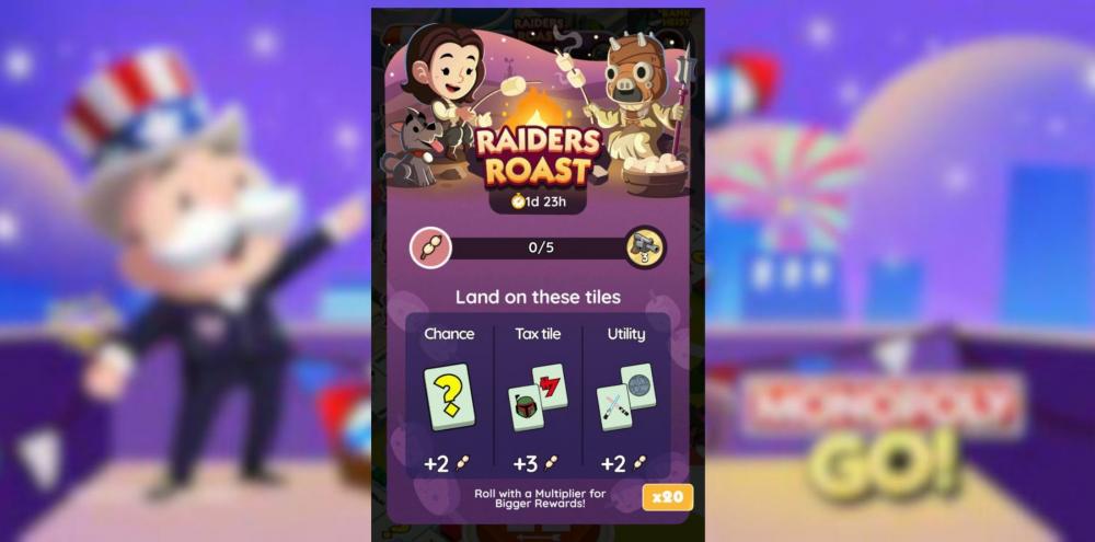 Monopoly GO: Belohnungen und Meilensteine des Raiders Roast