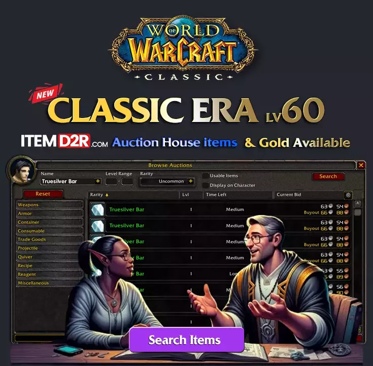 Buy WoW Classic ERA Gold at ItemD2R