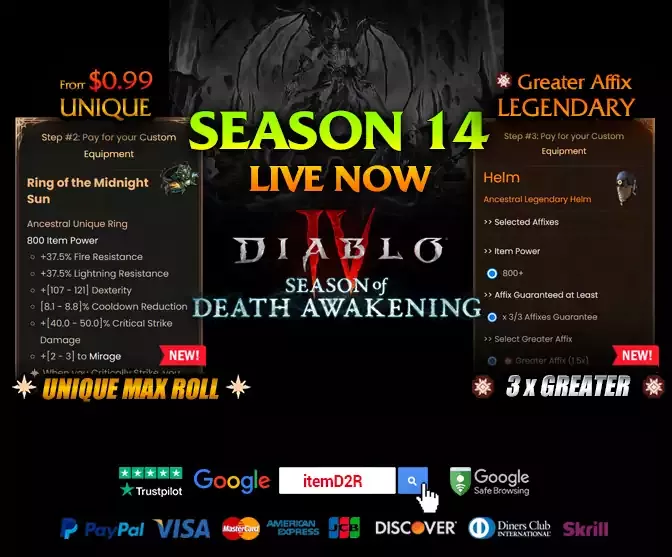 Buy Diablo 4 Items and Gold at ItemD2R
