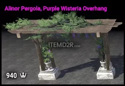 Alinor Pergola, Purple Wisteria Overhang- ItemD2R