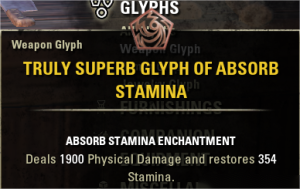 [NA]Truly Superb Glyph Of Absorb Stamina