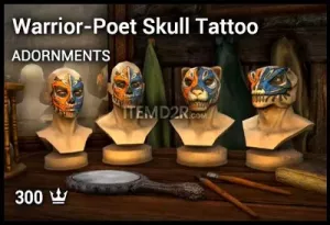 Warrior-Poet Skull Tattoo
