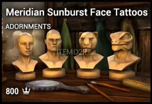 Meridian Sunburst Face Tattoos