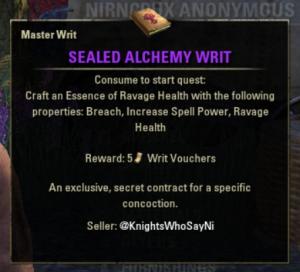 [EU]Sealed Alchemy Writ (Ravage Health)