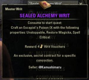 [NA]Sealed Alchemy Writ (Escapist's Poison IX)