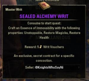 [NA]Sealed Alchemy Writ (Immovability)