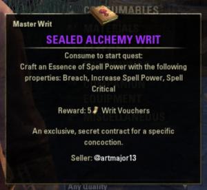 [NA]Sealed Alchemy Writ (Spell Power)