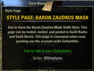 [NA]Style Page: Baron Zaudrus Mask