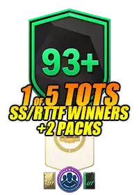 93+ 1 of 5 TOTS, SS or RTTF Winner Player Pick